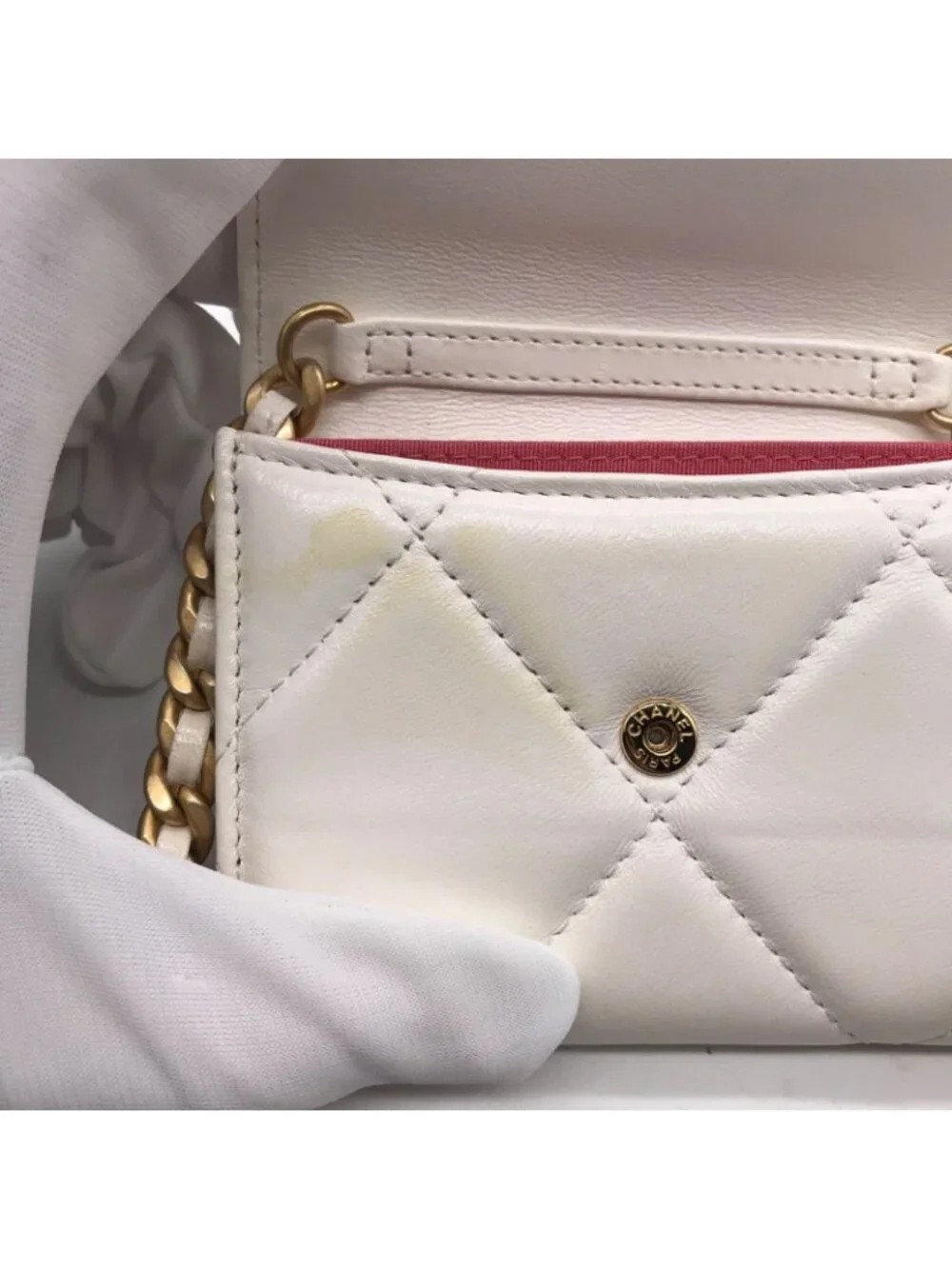 Chanel Lambskin 19 Flap Coin Purse Chain Mini Shoulder Bag Wallet Price